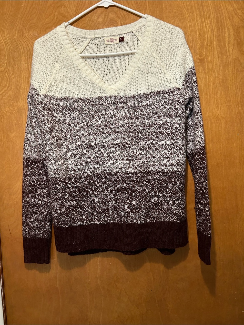 SO V-Neck Ombre Knit Sweater